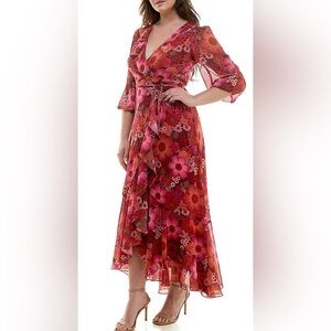 Maison Tara Vibrant Floral Maxi Dress
